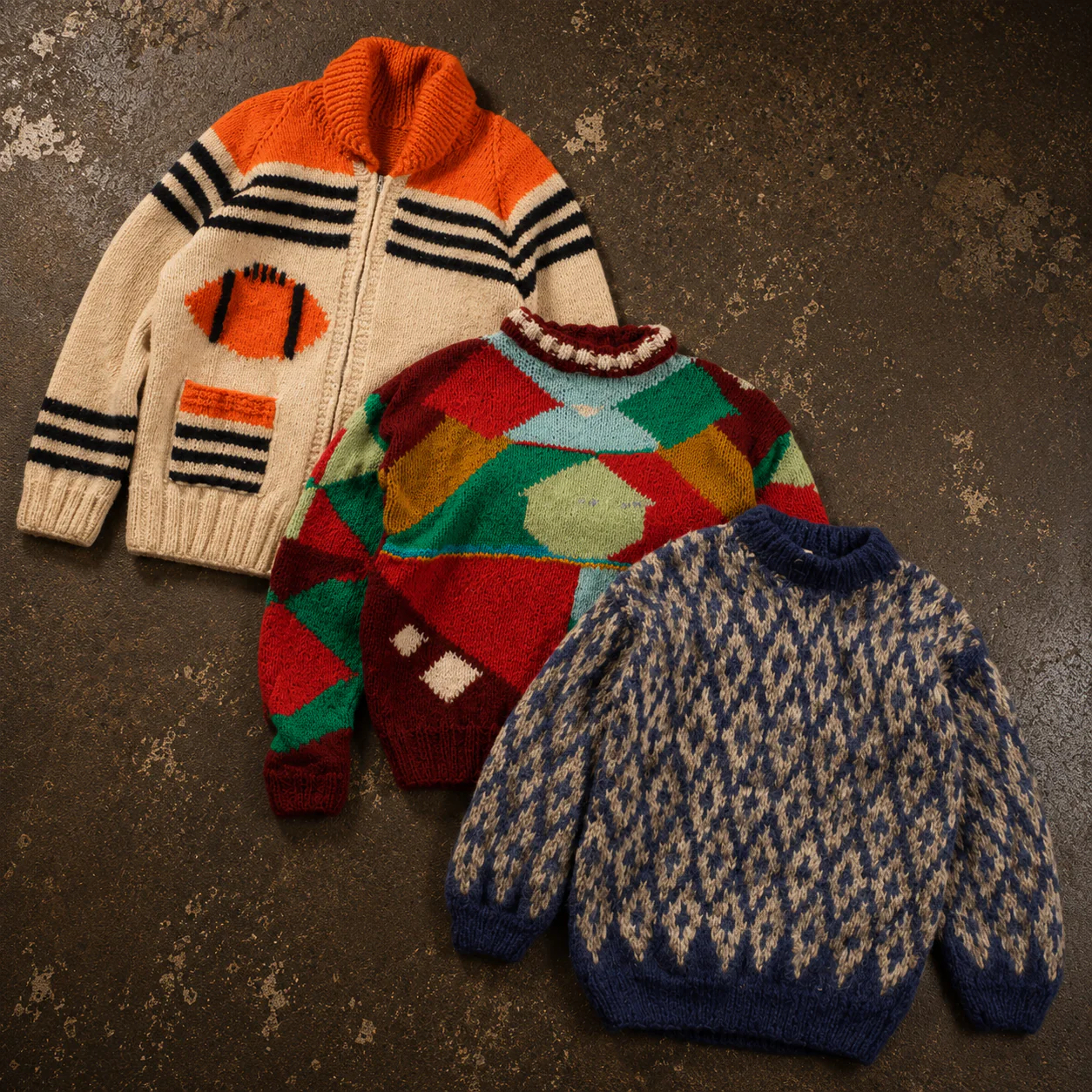 10x VINTAGE HAND KNIT SWEATERS
